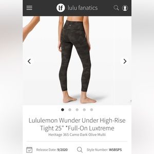 Lululemon Wunder Under High rise tight size 4